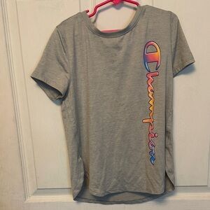 Champion Kids Gray Tee with Vibrant Logo